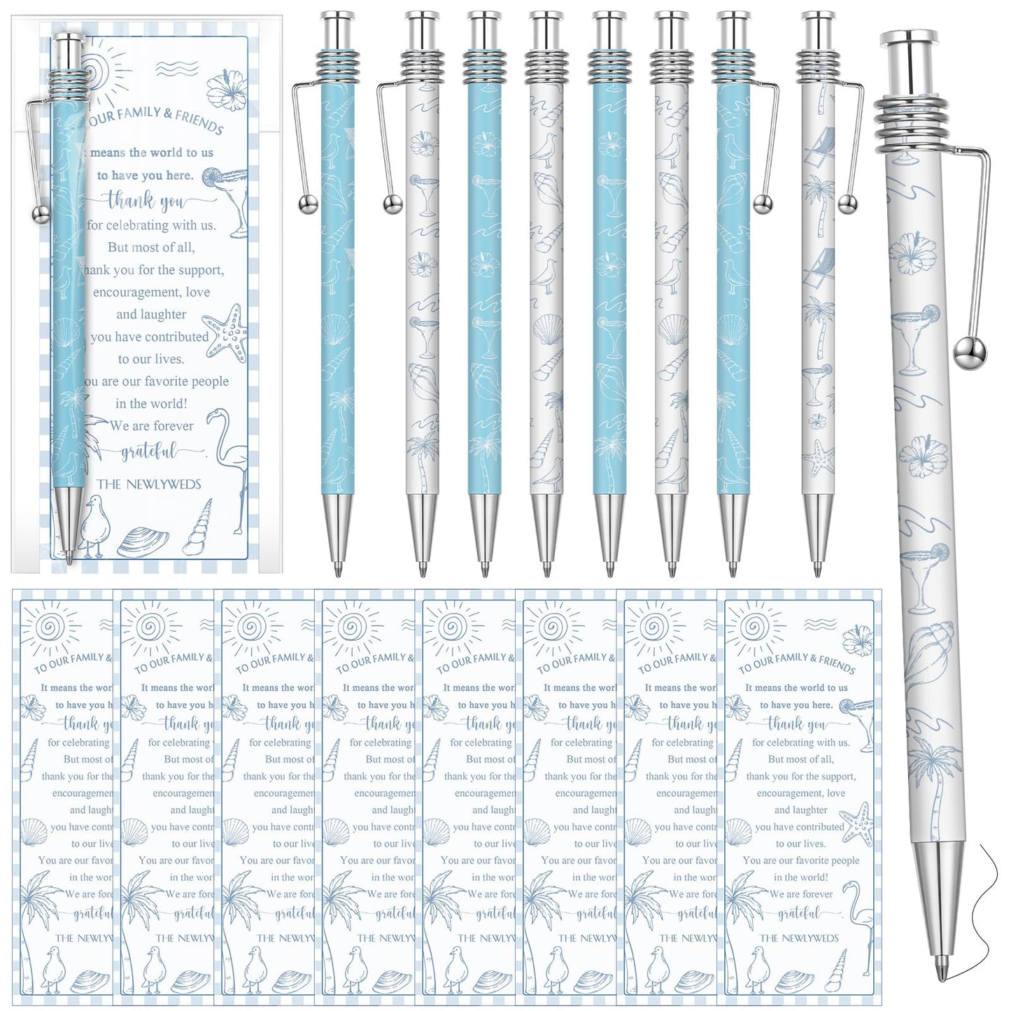 Tenceur 50 Set Beach Wedding Pens Gifts for Guests Bridal Shower