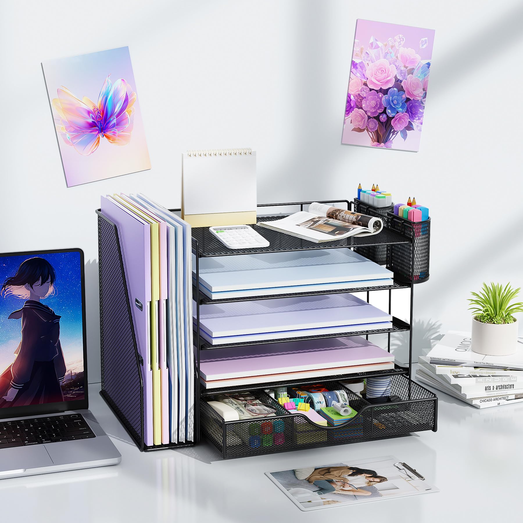 gianotter 5-Tier Desk Organizer with Drawers and File Holders