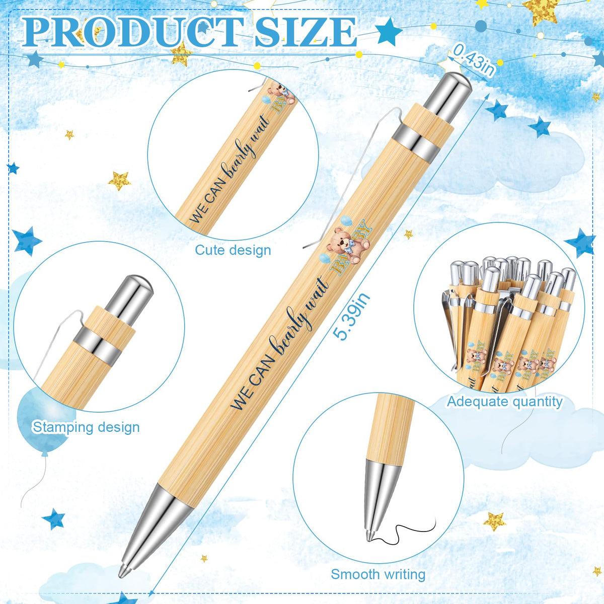 Gilprop 50 Sets Baby Shower Favors for Guests Includes 50 Baby Shower Ballpoint Pens 50 Thank You