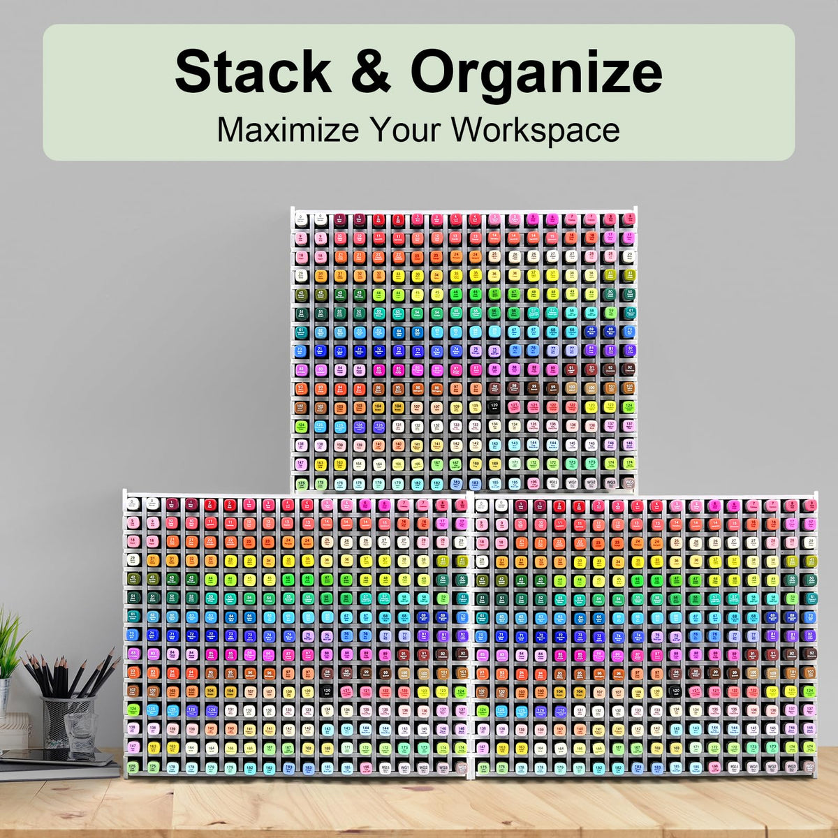 LOSADY Marker Organizer, 270-Slot Marker Holder with Adjustable Dividers