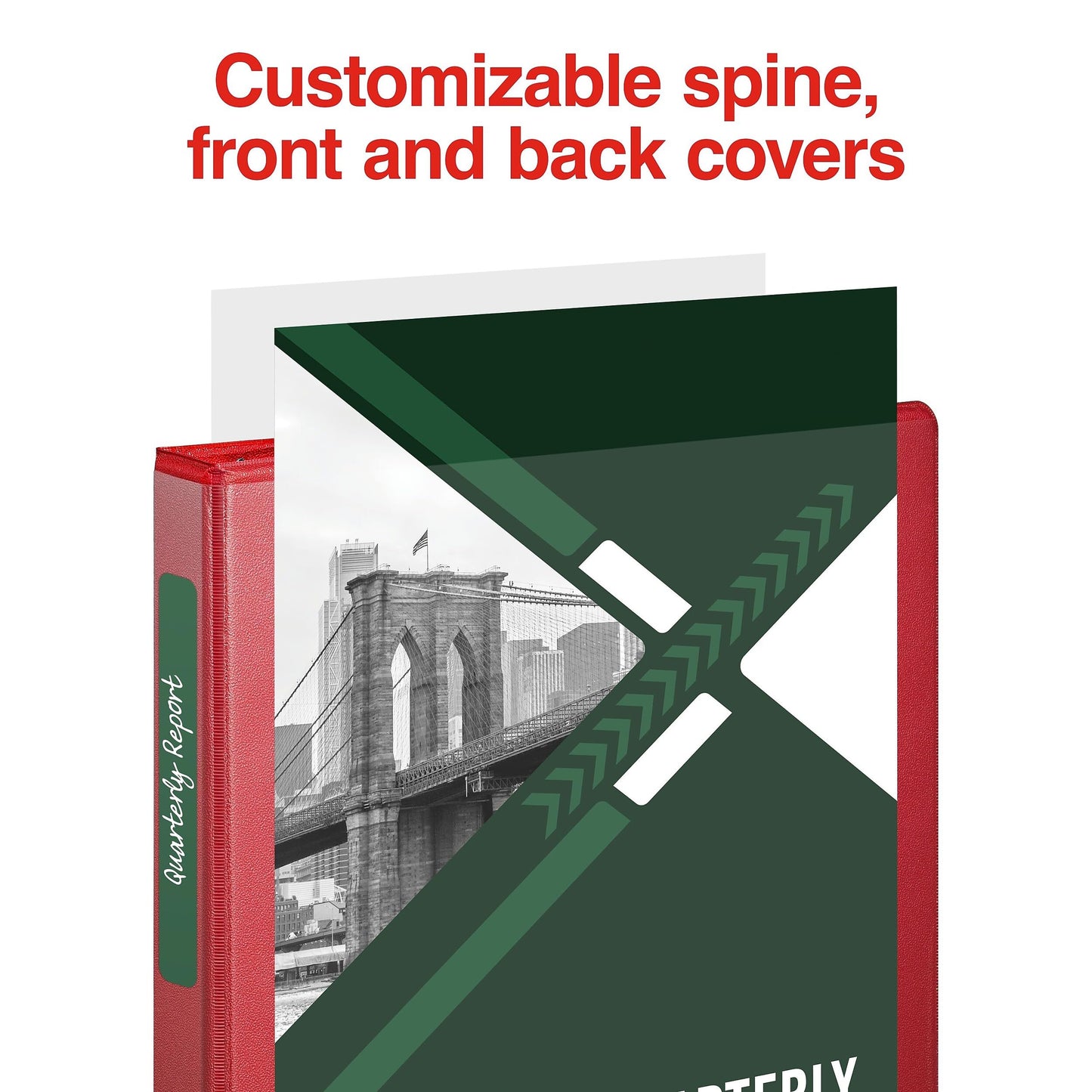 Staples 1" 3-Ring View Binders, D-Ring, Red, 4/Pack