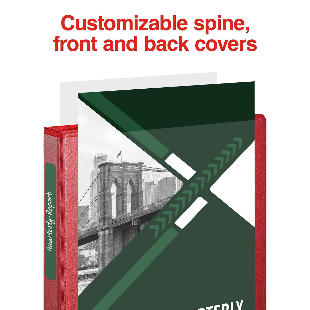 Staples 1" 3-Ring View Binders, D-Ring, Red, 4/Pack