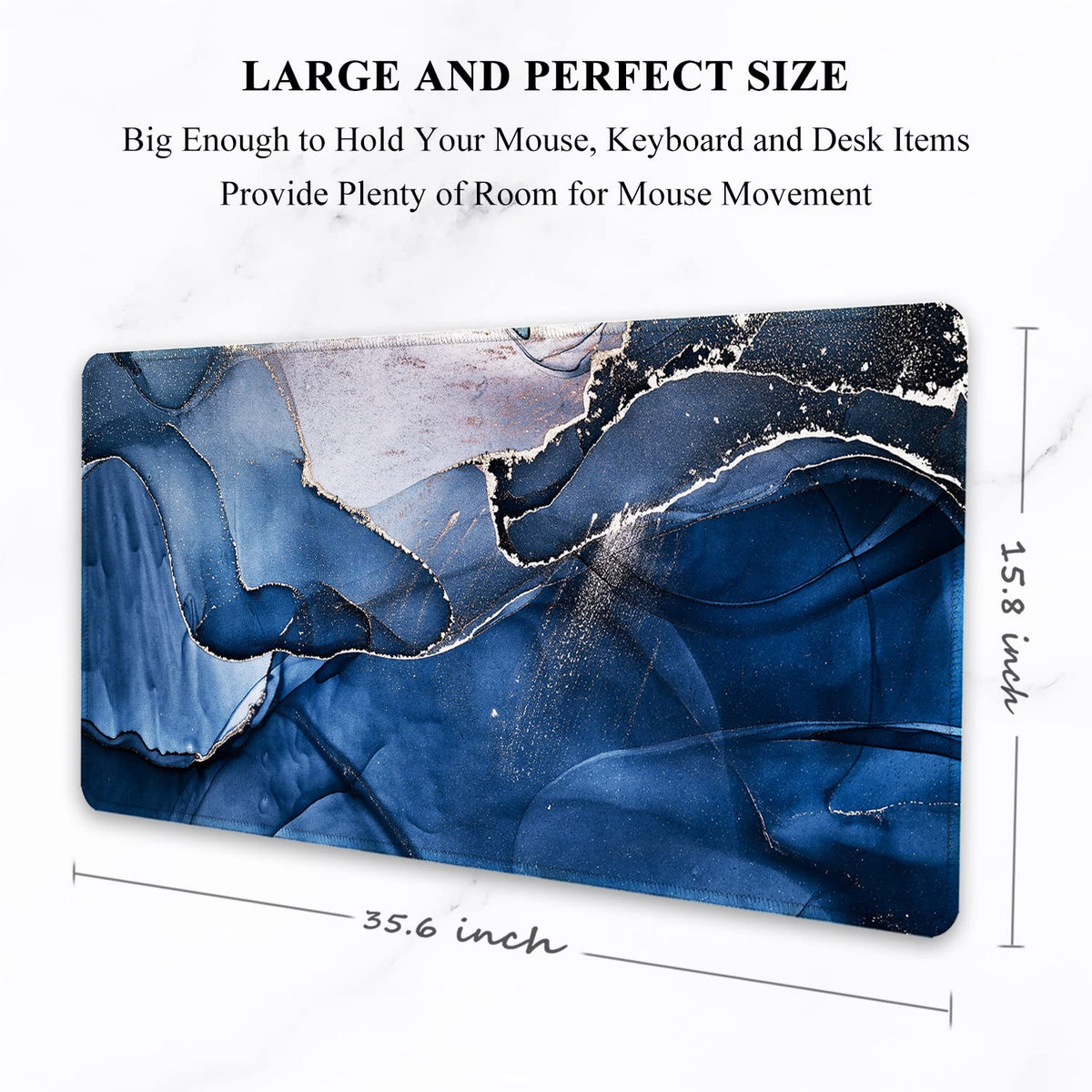 Auhoahsil Large Mouse Pad, XXL Desk Pad, Extened 35" x 15", Non-Slip Rubber Base, Stitched Edges
