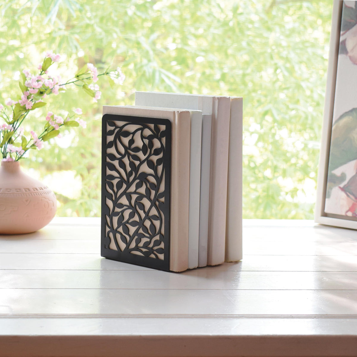 CNK Book Ends for Shelves - Metal Holders for Home Office Heavy Books, Shelf Stoppers, Decorative