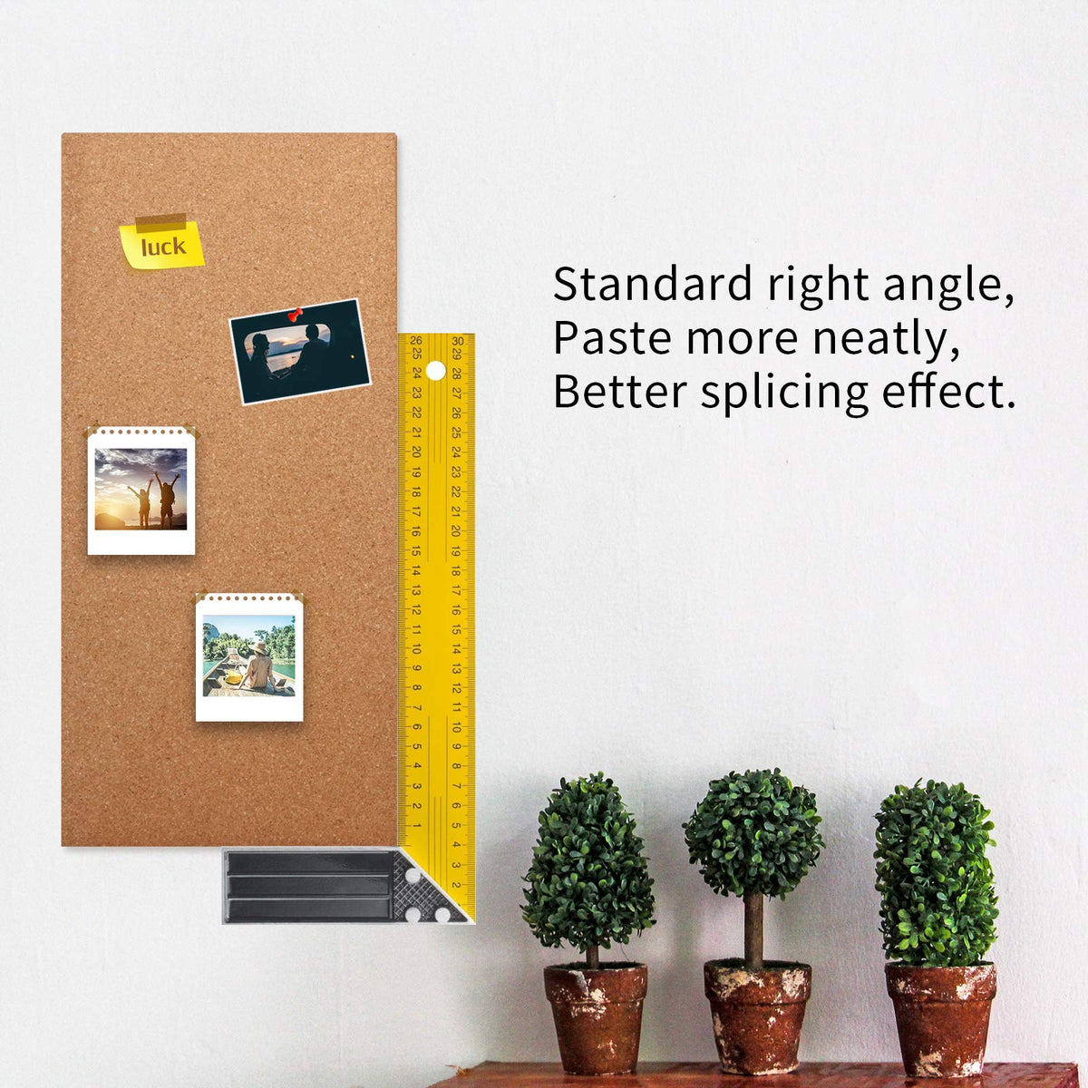 Cork Bulletin Board 17"x8" - 1/2" Thick Cork Board Tiles Frameless Cork Tiles, Self-Adhesive