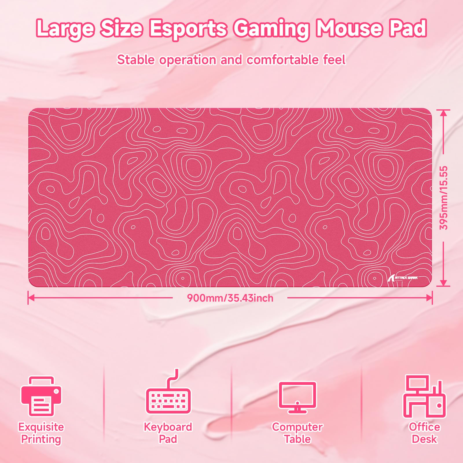 ATTACK SHARK CM02Pro Gaming Mouse Pad for Esports Speed Large Mouse mats for Desk Waterproof