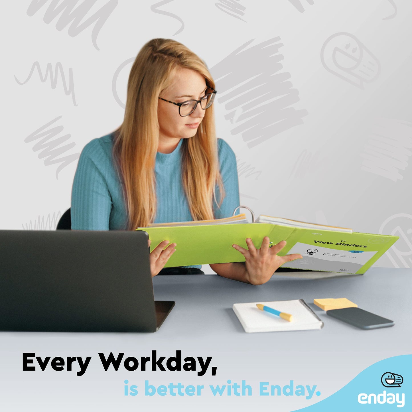 Enday 1 Inch Binder (6 Pack - Assorted Colors) 3 Ring Binder 1 inch with Clear View Cover and 2