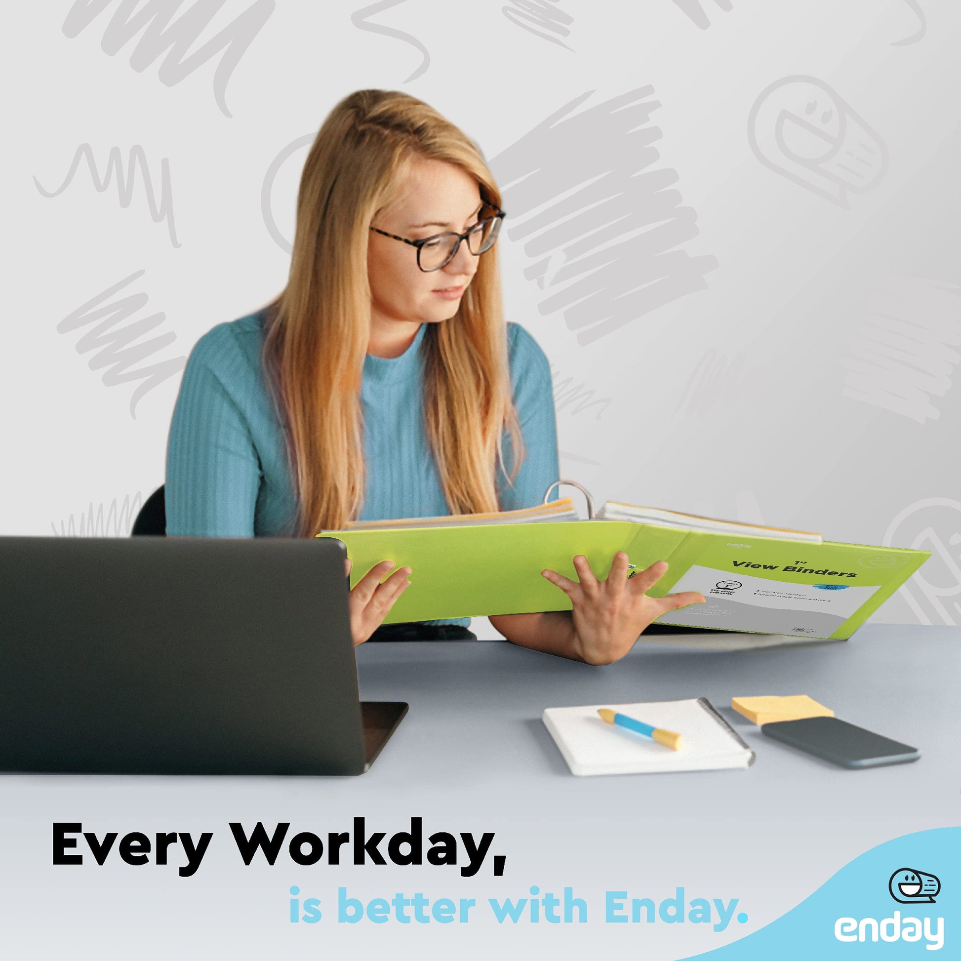 Enday 1 Inch Binder (6 Pack - Assorted Colors) 3 Ring Binder 1 inch with Clear View Cover and 2