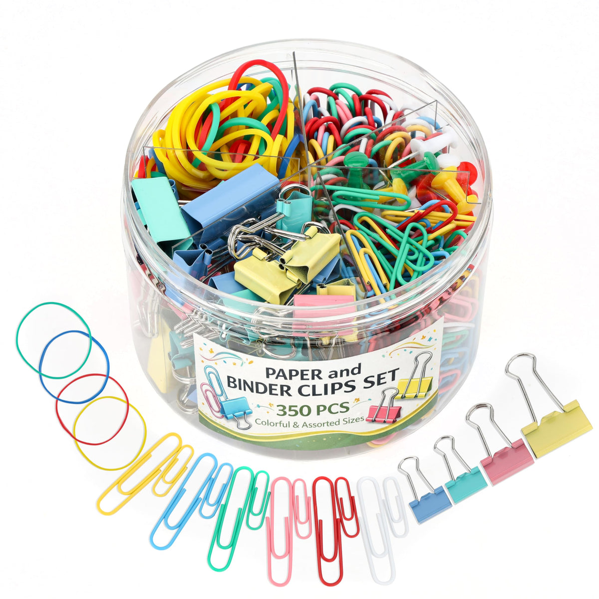 Mr. Pen- Paper Clips and Binder Clips, 272 PCS, Assorted Colors Medium