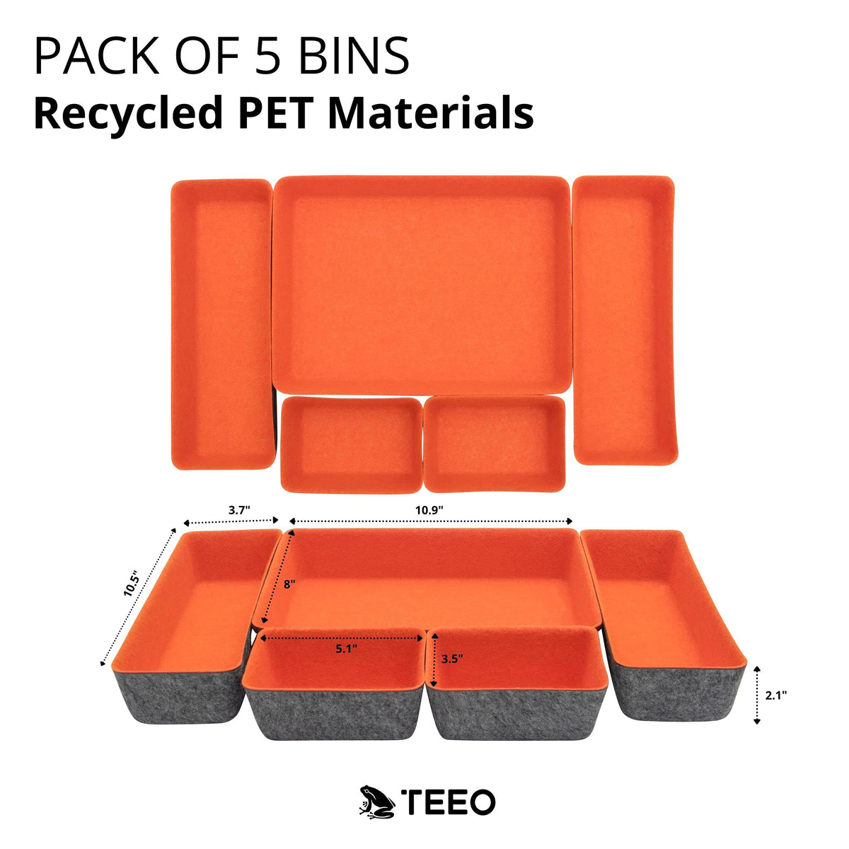 Teeo - Drawer Dividers Organizers - Makeup Trays for Vanity - Drawers Organizer - Office Drawer