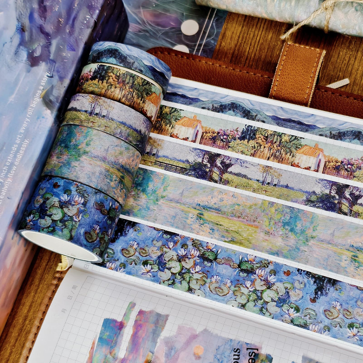 Bomichi 34 Rolls Oil Painting Aesthetic Washi Tape Set