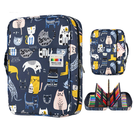 YOUSHARES Colored Pencil Case 220 Slots Pen Case Organizer With Handy Wrap & Zipper, Multilayer