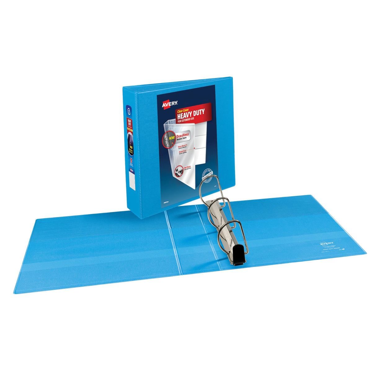 Avery® Heavy-Duty View 3 Ring Binder, 3" Rings, 1 Light Blue Binder
