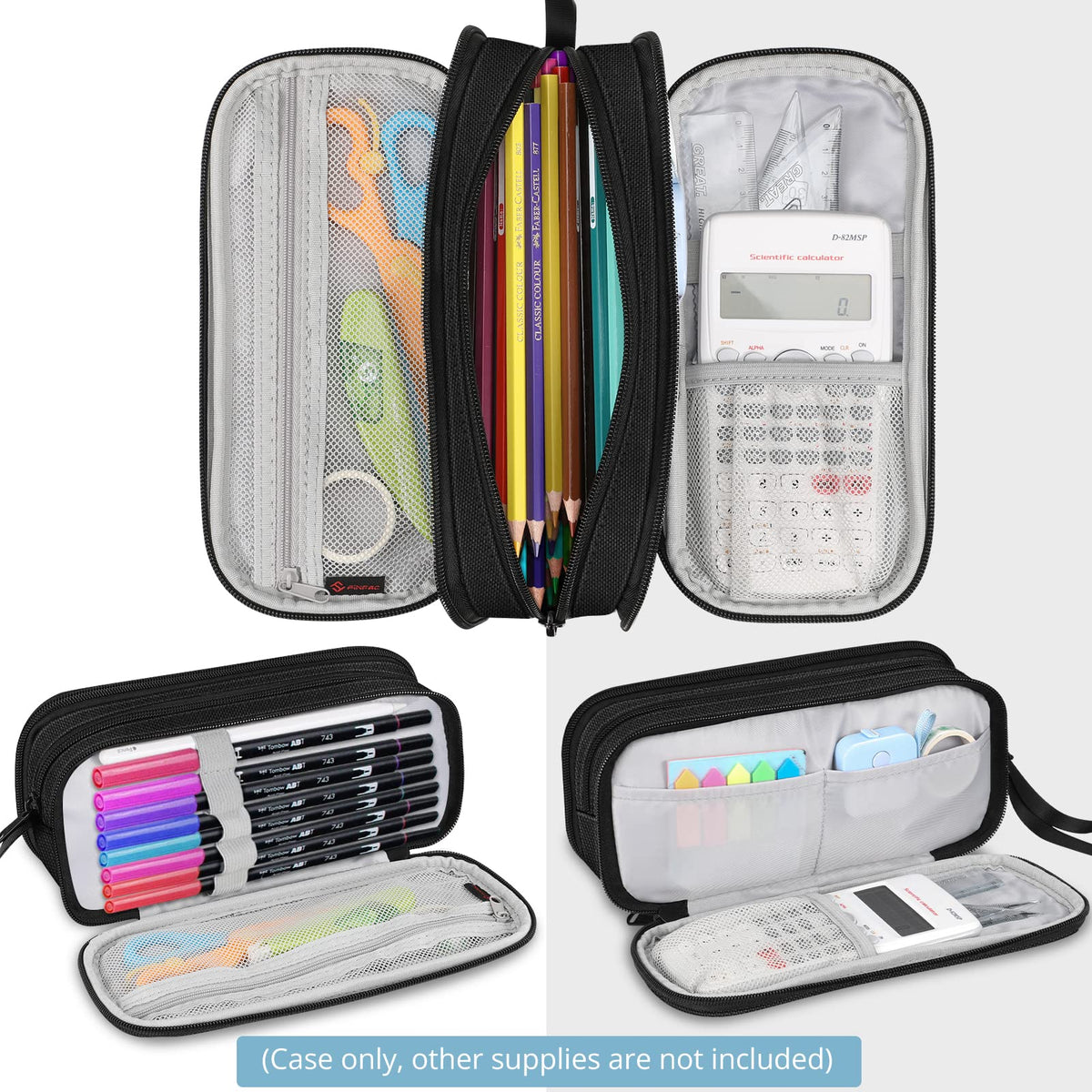 FINPAC Pencil Case, Large Capacity Pencil Box Pen Pouch