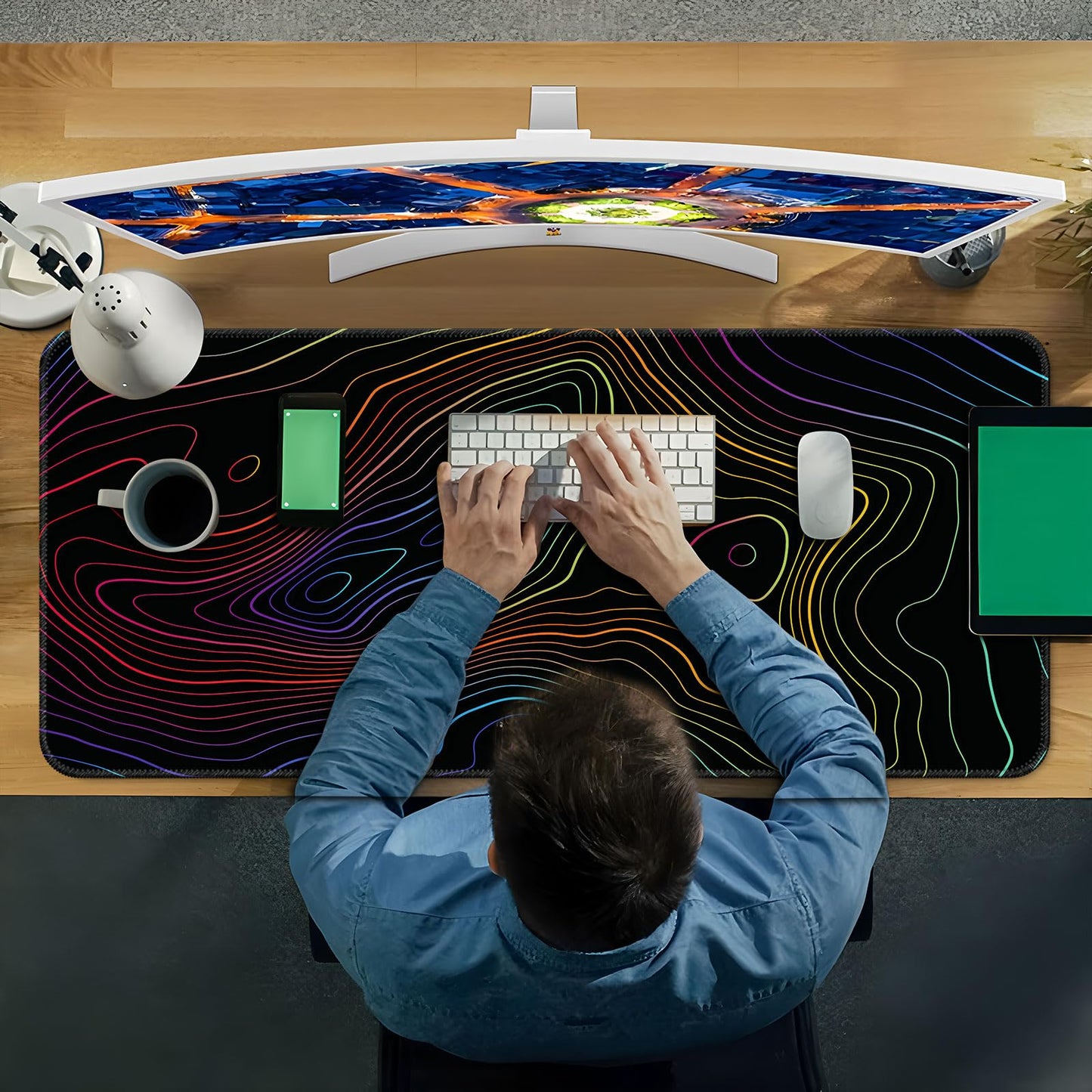 Wiabsi Desk Mat Pad,Large XXL Extended Mouse Pad Mat for Desktop Keyboard