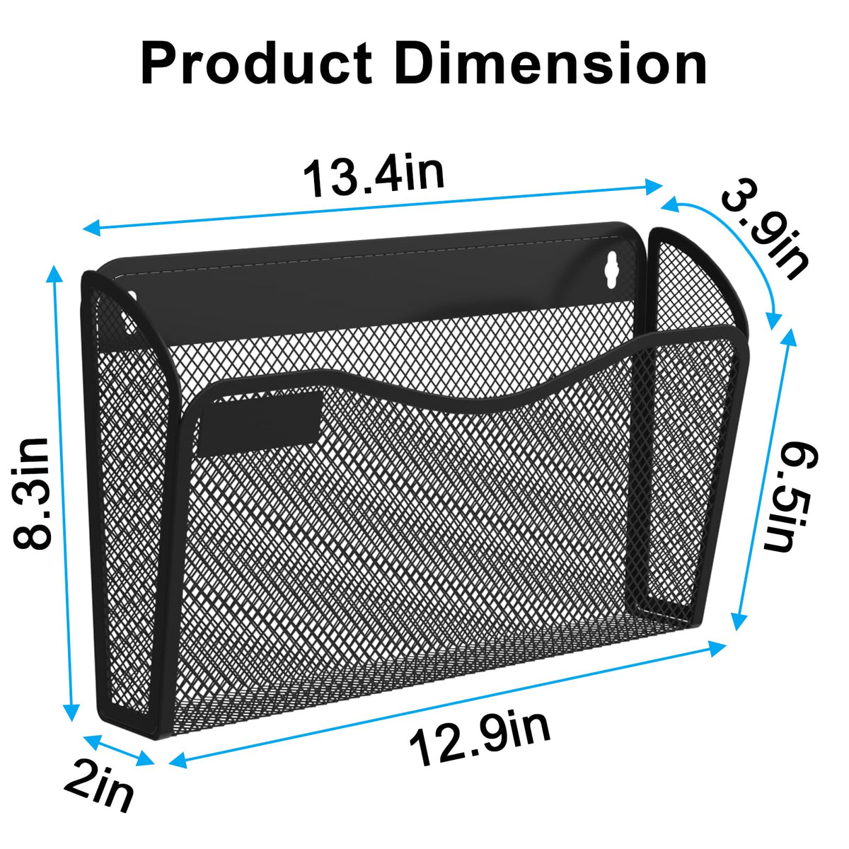 BOHDK Wall File Organizer, 6 Single Pockets Mesh Hanging File Organizer, Mount Document Magazine