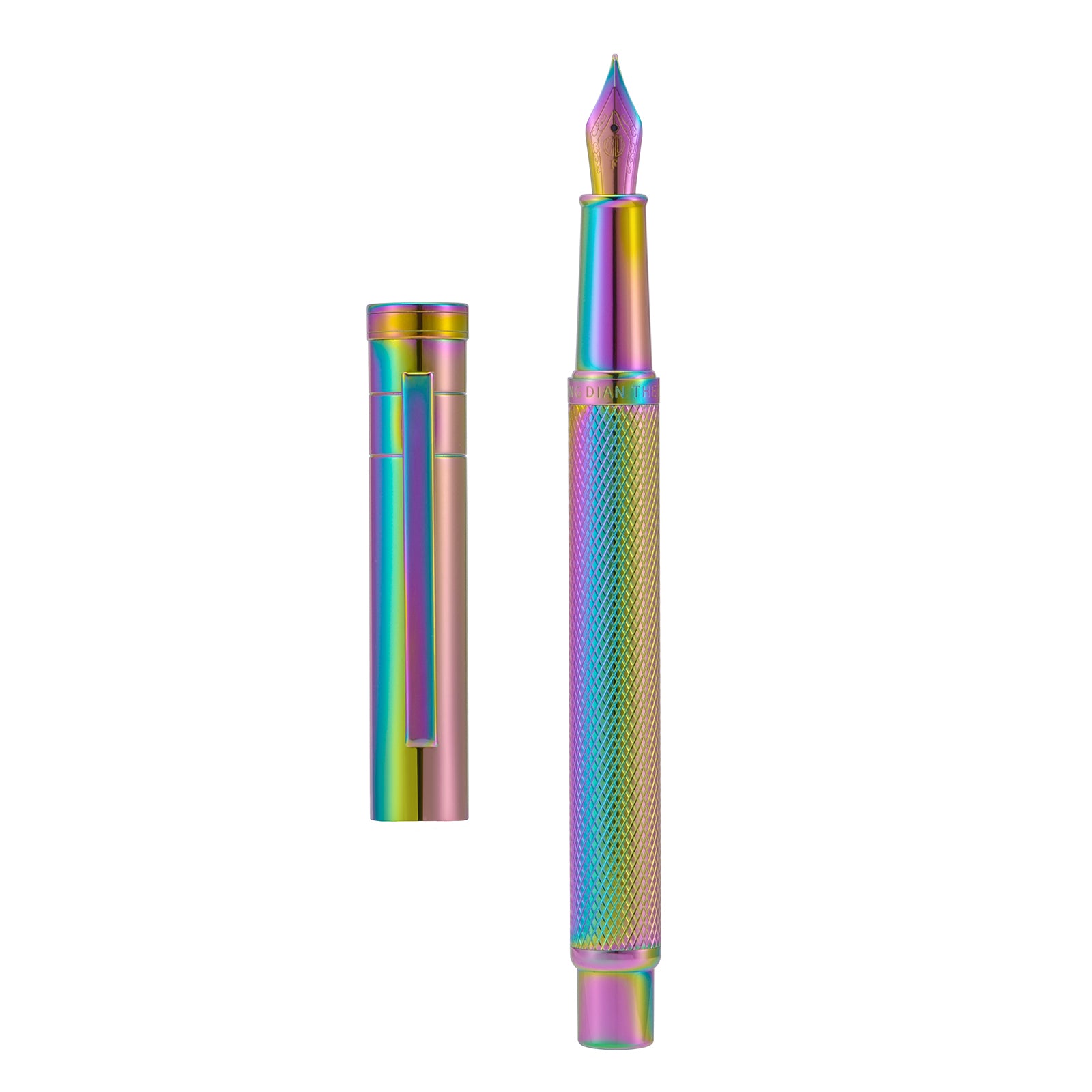 Asvine Hongdian Forest Fountain Pen Extra Fine Nib Rainbow Color with Converter and Metal Pen Box