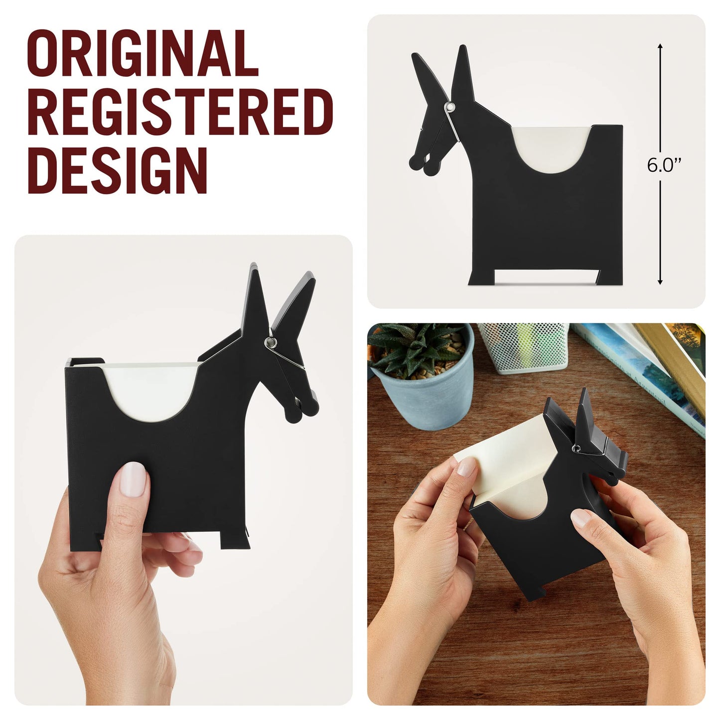 Monkey Business: Morris The Donkey Desktop Memo Holder - Cute Sticky Notes Holder & Desk Organiser