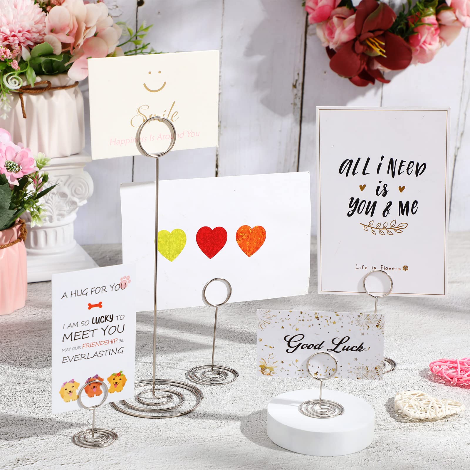 Teling 36 Pcs Table Number Holders Picture Place Card Photo Clips, Silver
