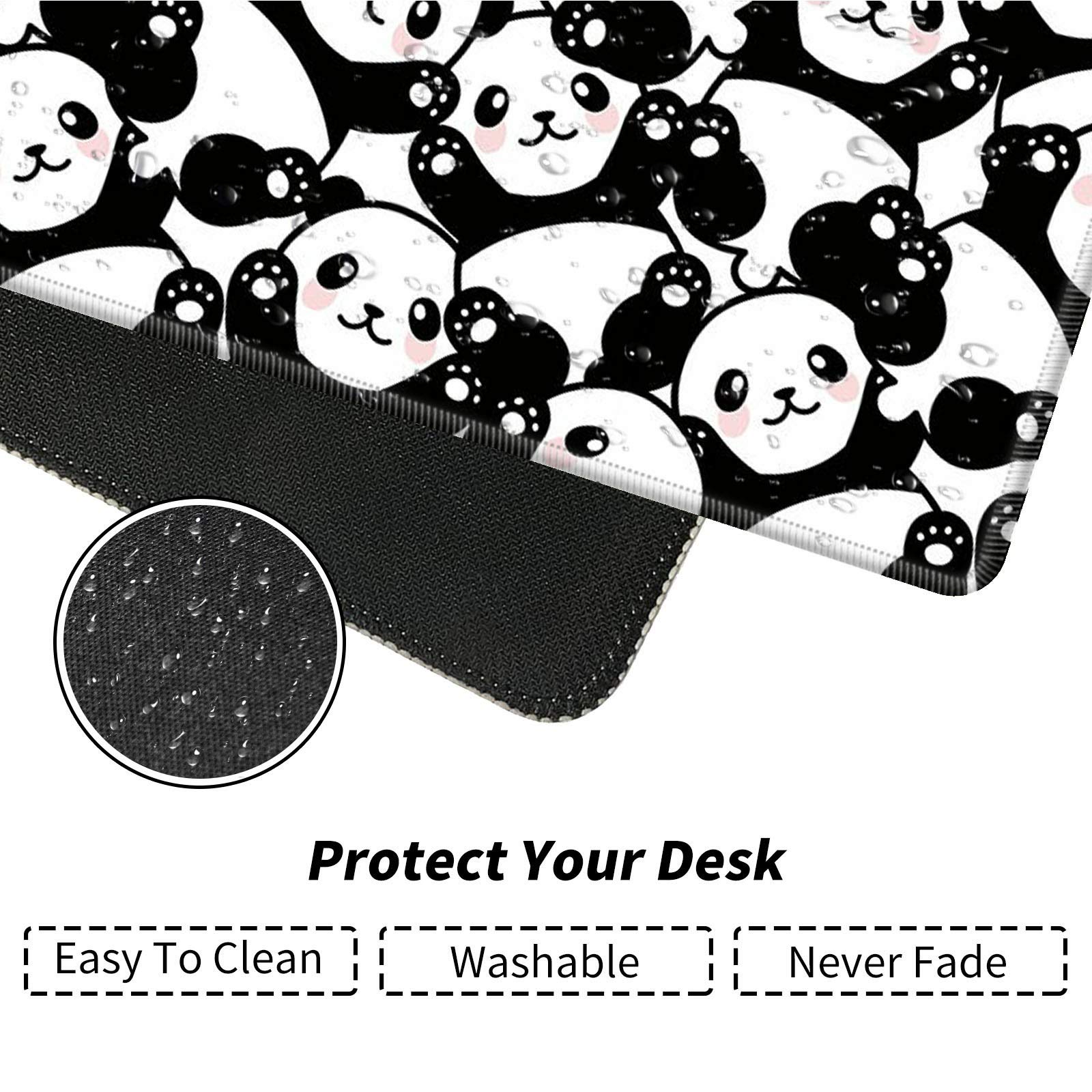 BEOTIWAD Large Mouse Pad with Cup Coaster, Cute Panda
