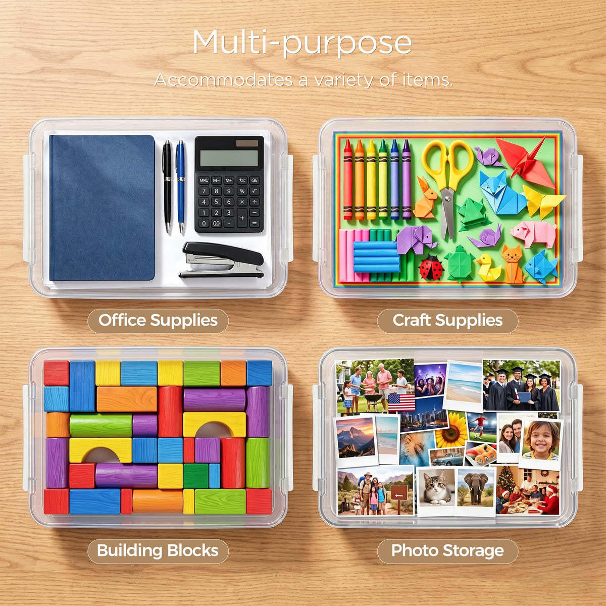 Citylife 3Packs Scrapbook Paper Organizer, Stackable Clear Organizer