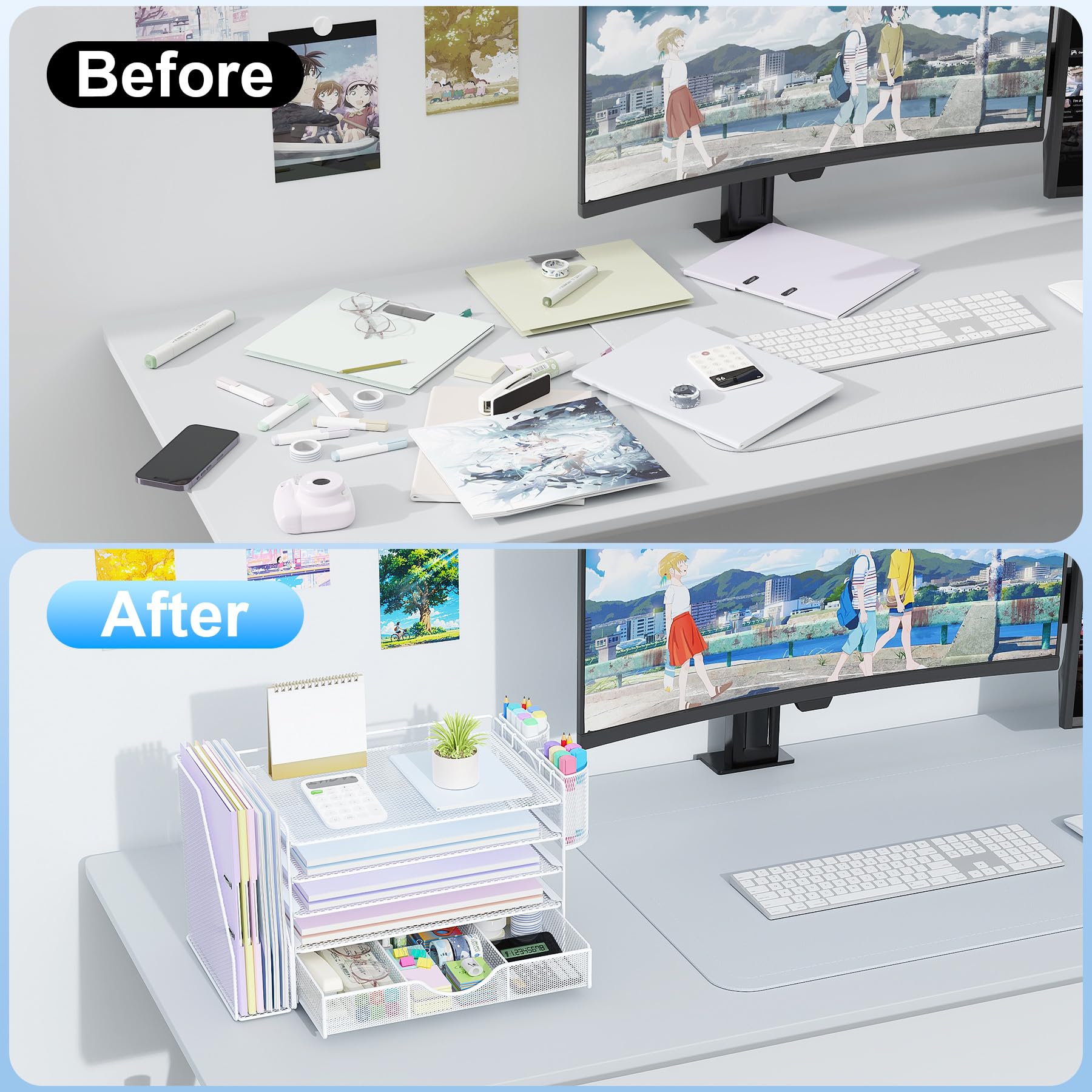 gianotter 5-Tier Desk Organizer with Drawers and File Holders