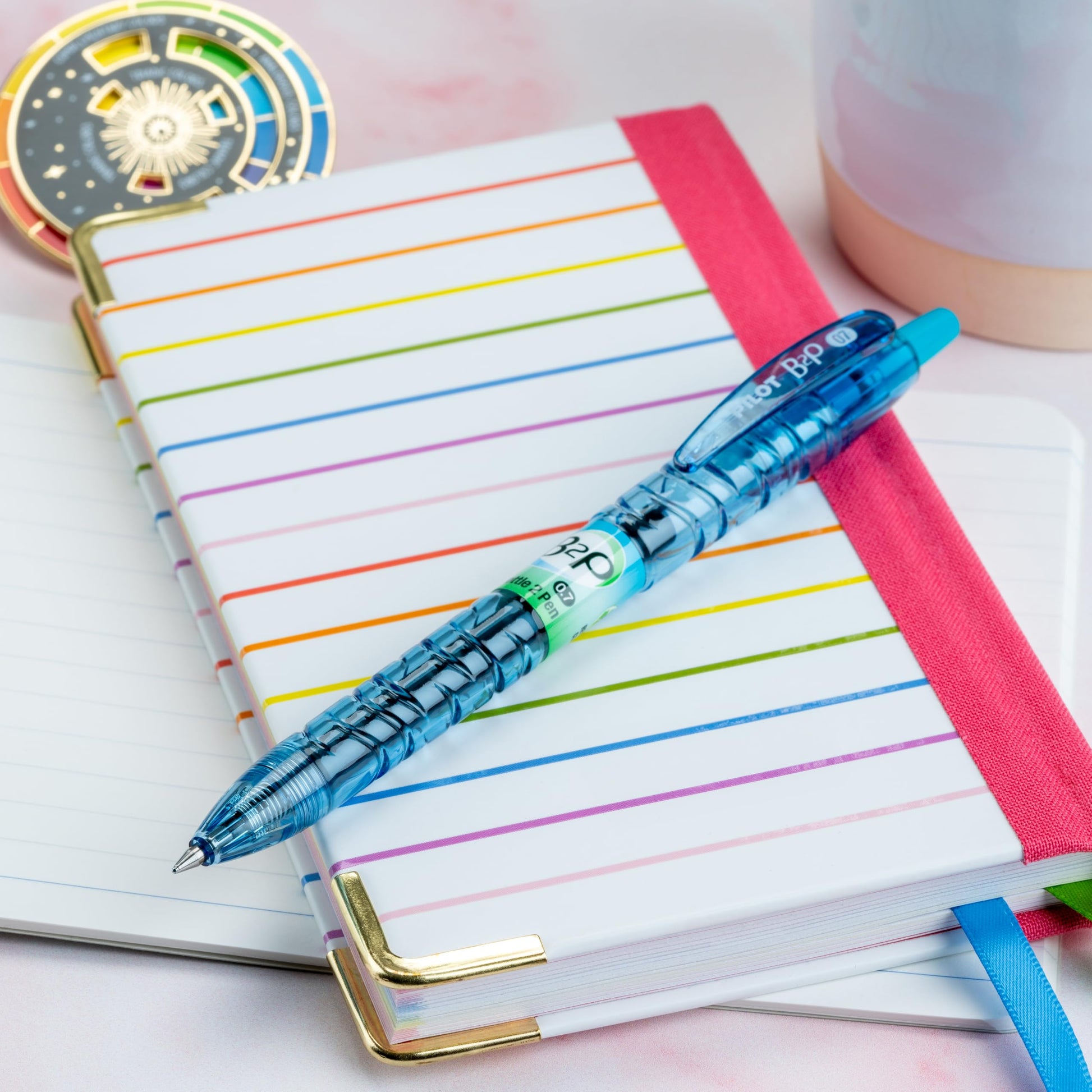 PILOT B2P Colors Gel Pen, Fine Point 0.7mm, Turquoise, 12-Pack