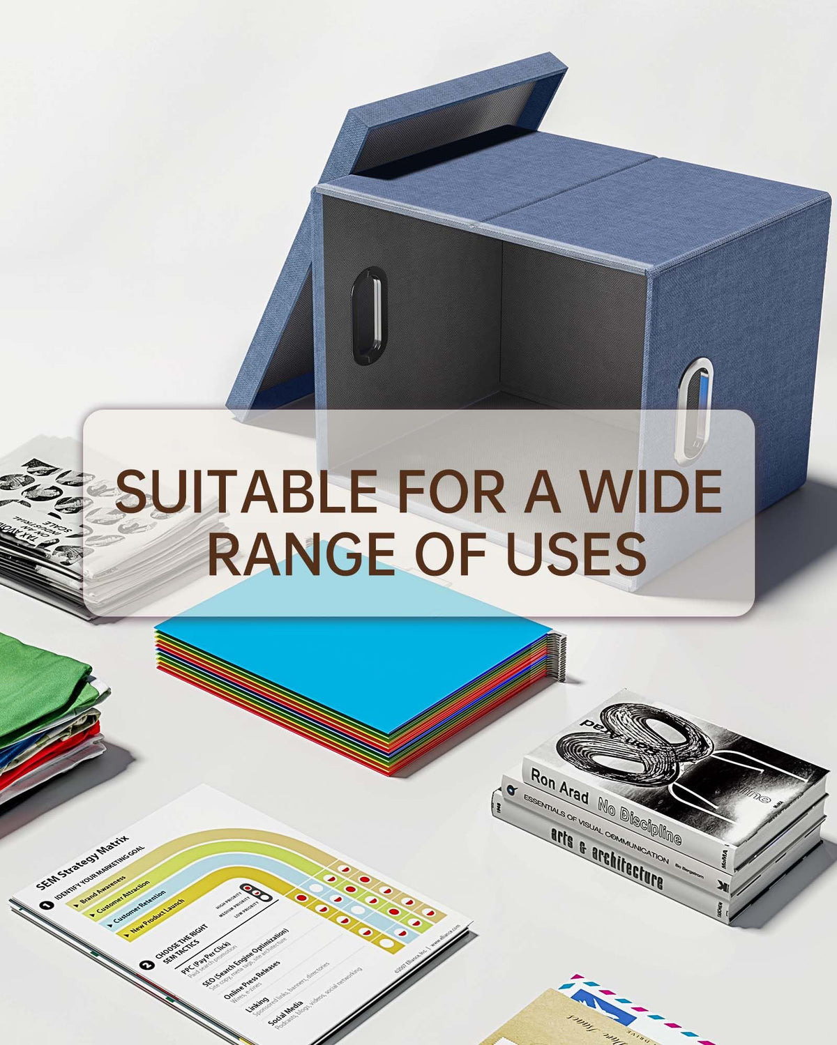 Oterri File Organizer with Lid, File Box, File Cabinet for Letter File Folder Storage, Hanging File