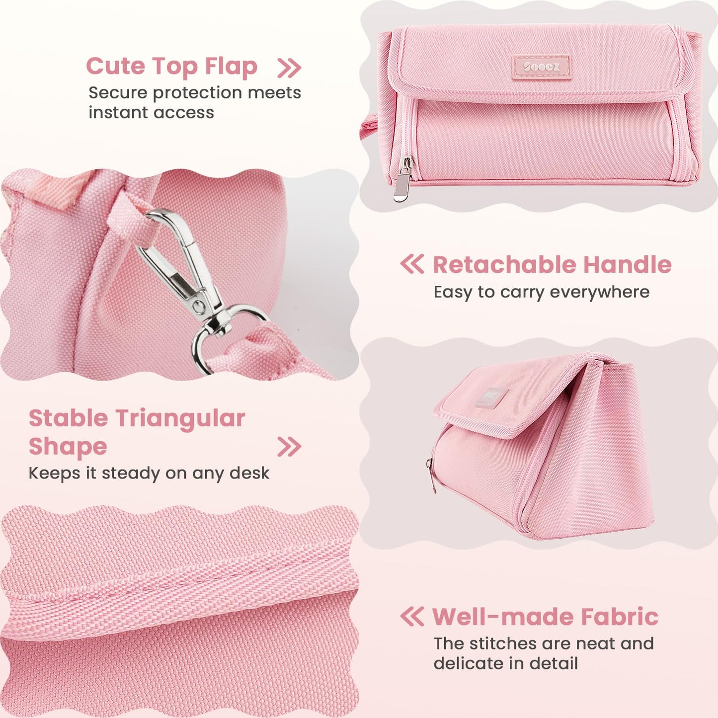 Sooez Super Large Pencil Case, Big Capacity Pencil Bag with 3 Compartments