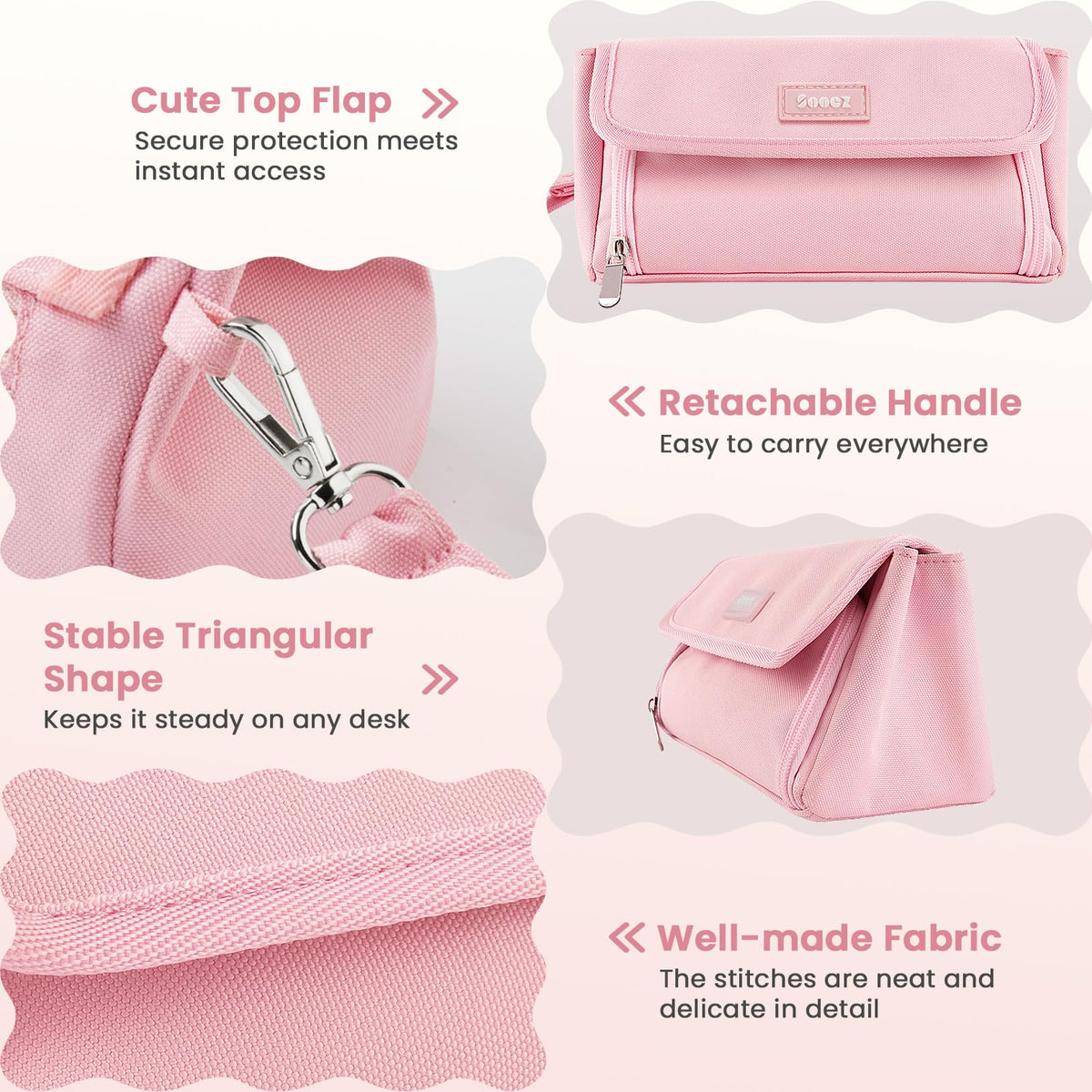 Sooez Super Large Pencil Case, Big Capacity Pencil Bag with 3 Compartments