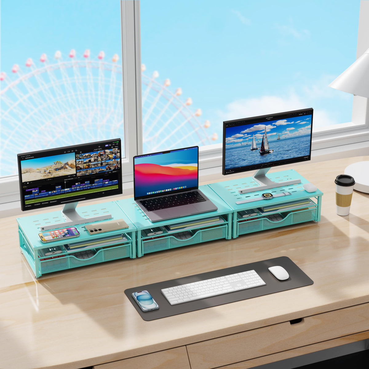 gianotter Computer Monitor Stand Riser with Drawer