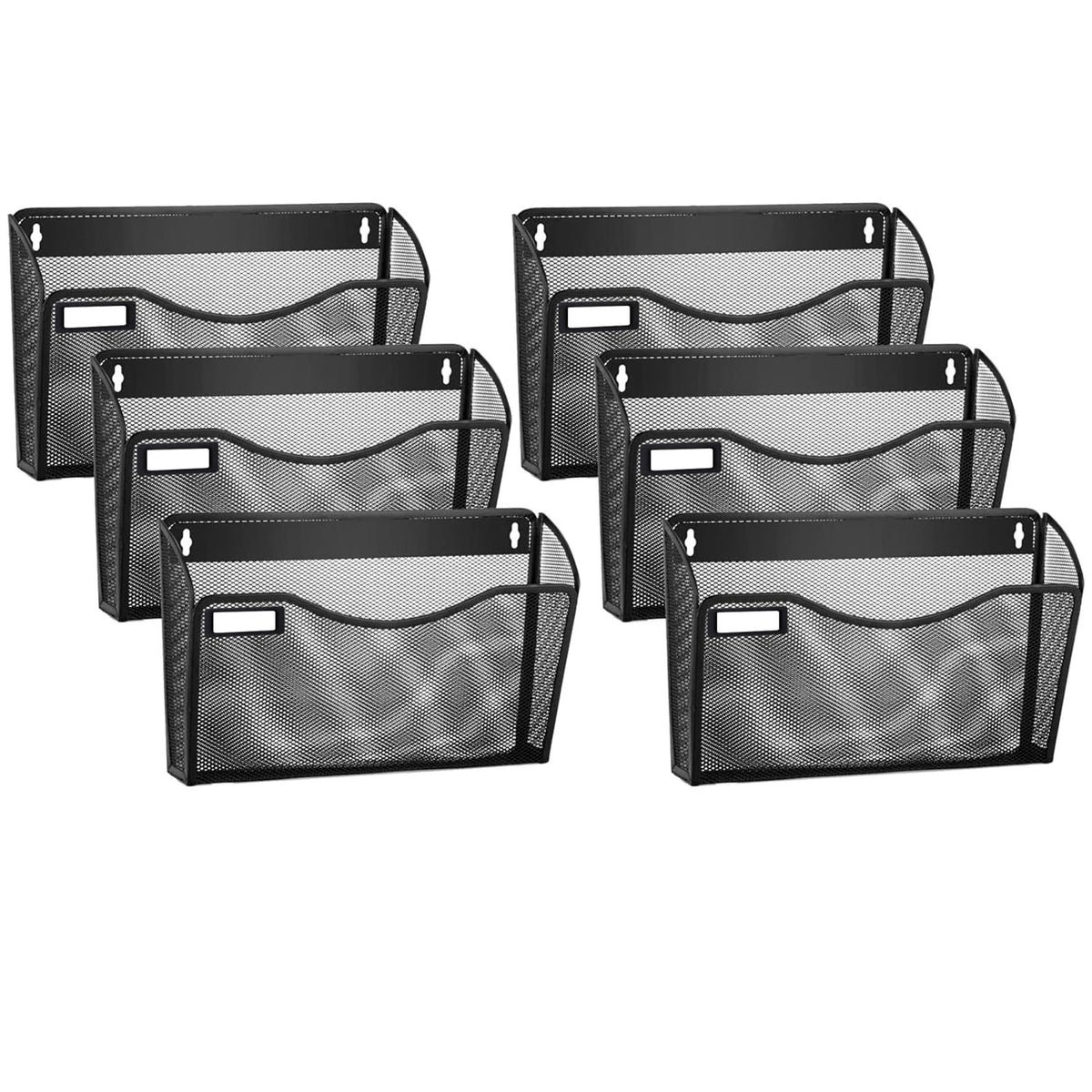 samstar 6 Pack Mesh Wall Mounted File Holder Metal Wall File Pocket Mail Organizer for