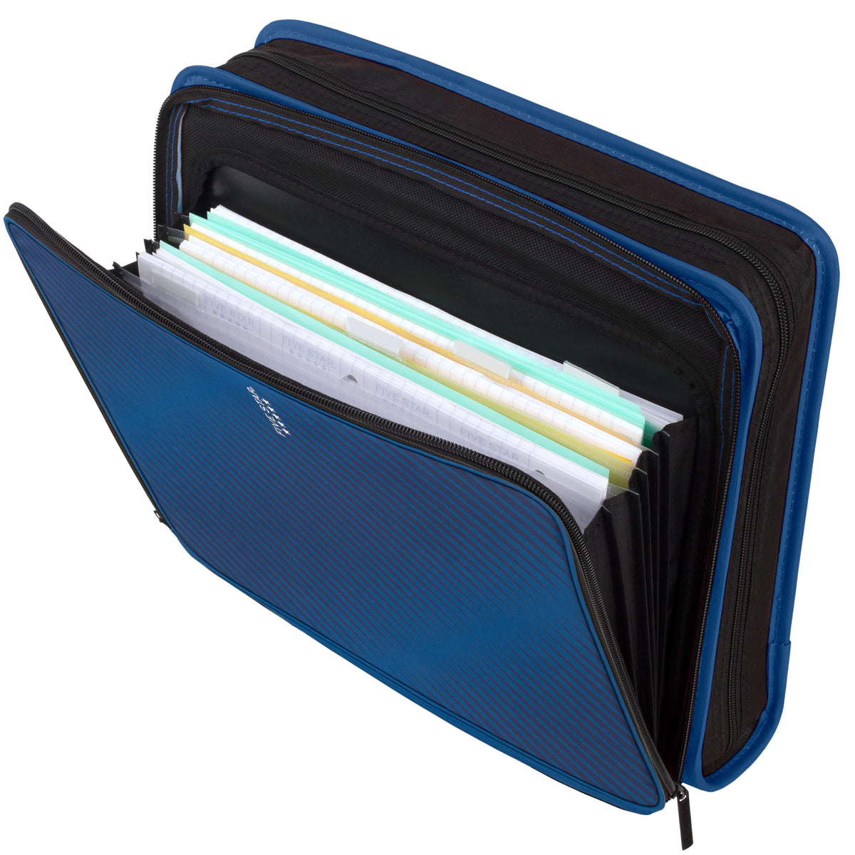 Five Star Zipper Binder, 2 Inch 3-Ring Binder with Round Rings, 5-Tab Expanding File, 380 Sheet