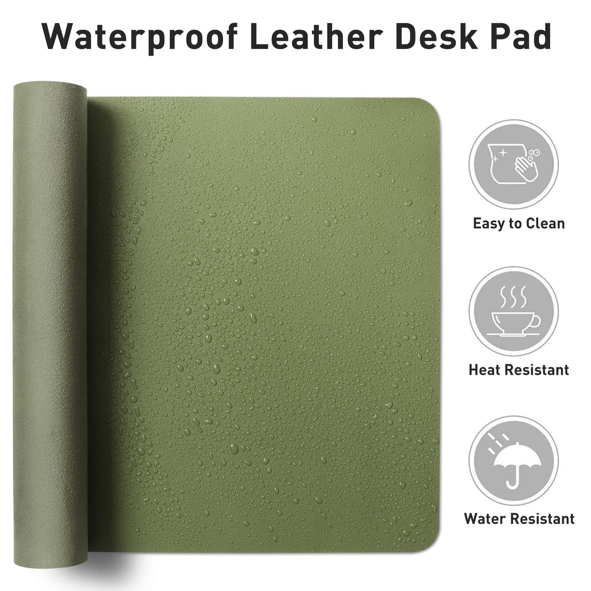 Aothia Leather Desk Pad Protector, Mouse Pad, Office Desk Mat, Non-Slip PU Leather Desk Blotter