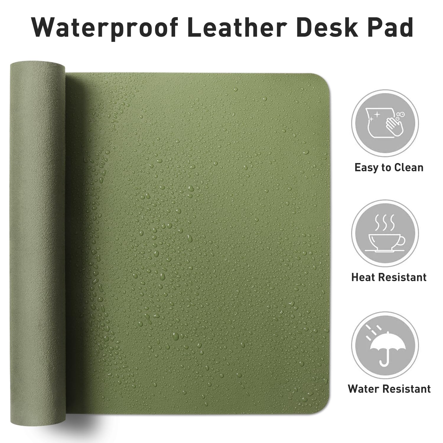 Aothia Leather Desk Pad Protector, Mouse Pad, Office Desk Mat, Non-Slip PU Leather Desk Blotter