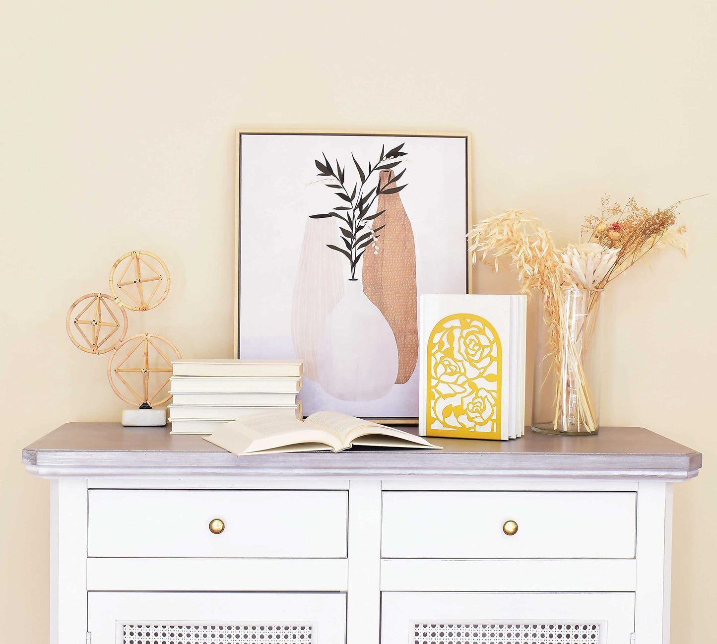 CNK Premium Book Ends for Shelves, Metal Stopper for Home Office Heavy Books, Shelf Holder, Home