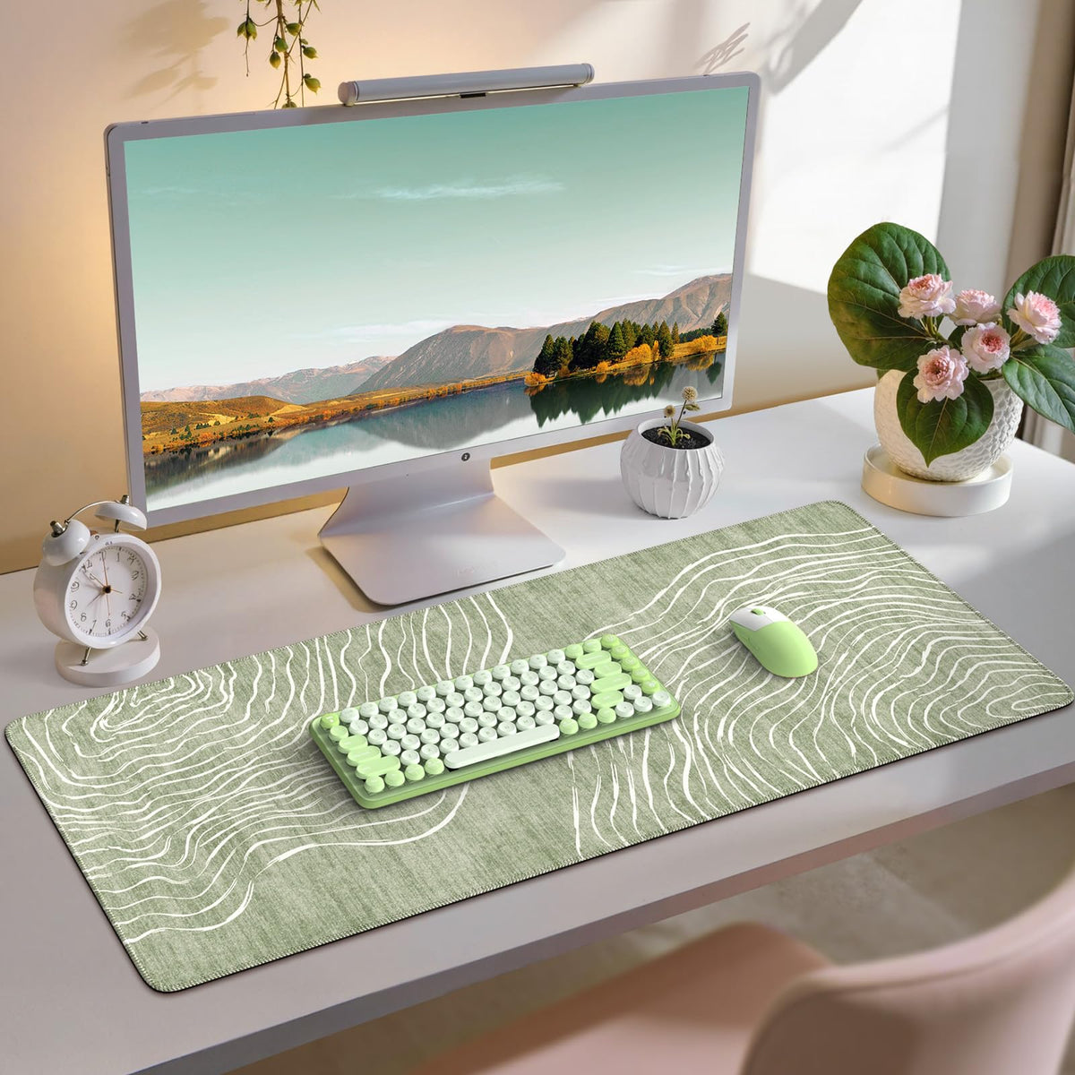 iCasso Desk Cover Mat Green, Extra Large Mouse Pad for Laptop