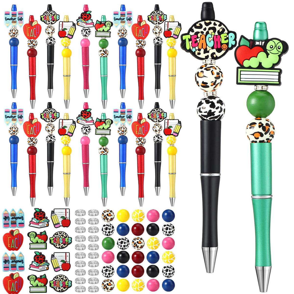 Ctosree 36 Sets Teacher Beadable Pen Kit for Teacher Appreciation Gifts Bead Pen Kit Assorted