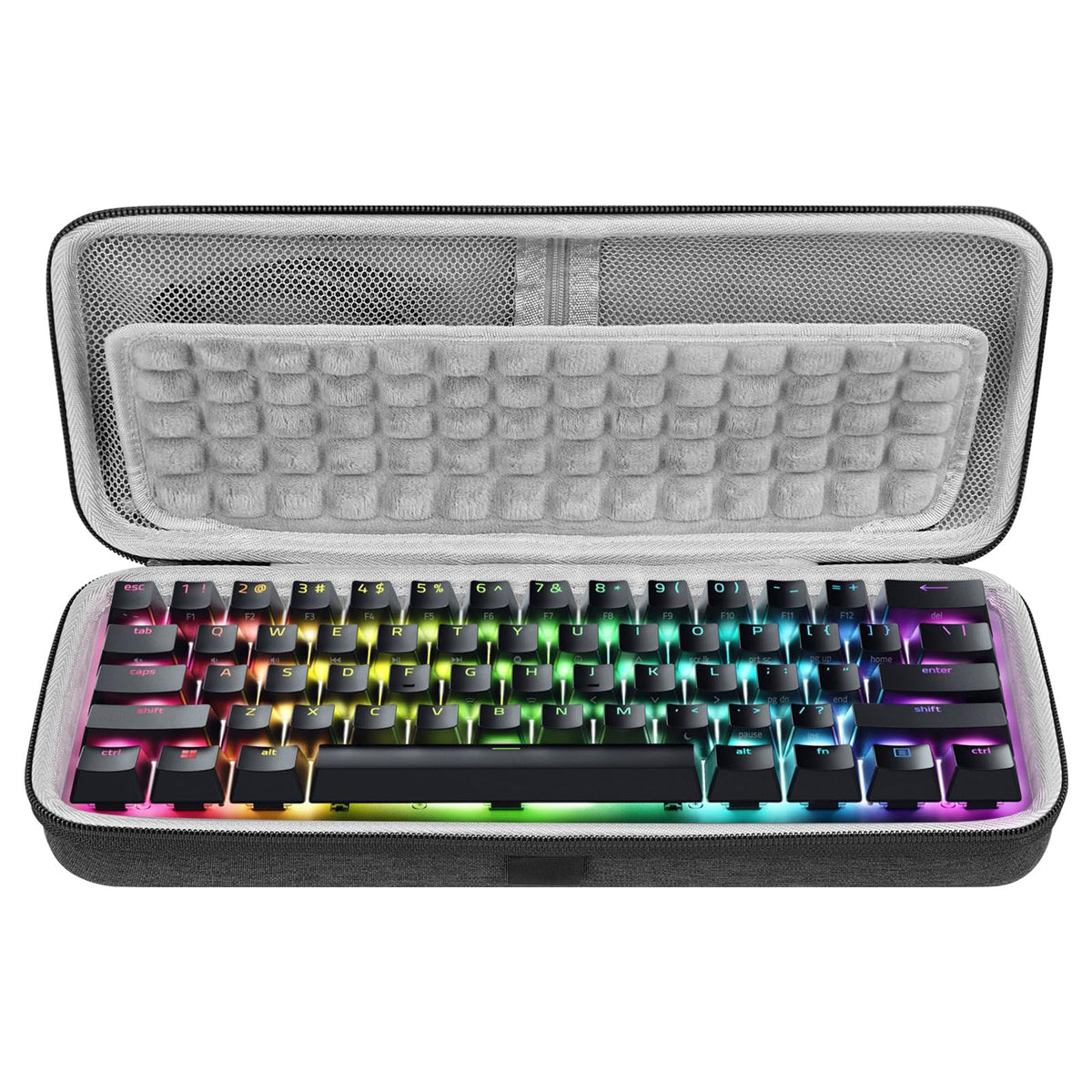 GEEKRIA 60% Compact Keyboard Case, Hard Shell Travel Carrying Bag for 61 Keys Computer Keyboard