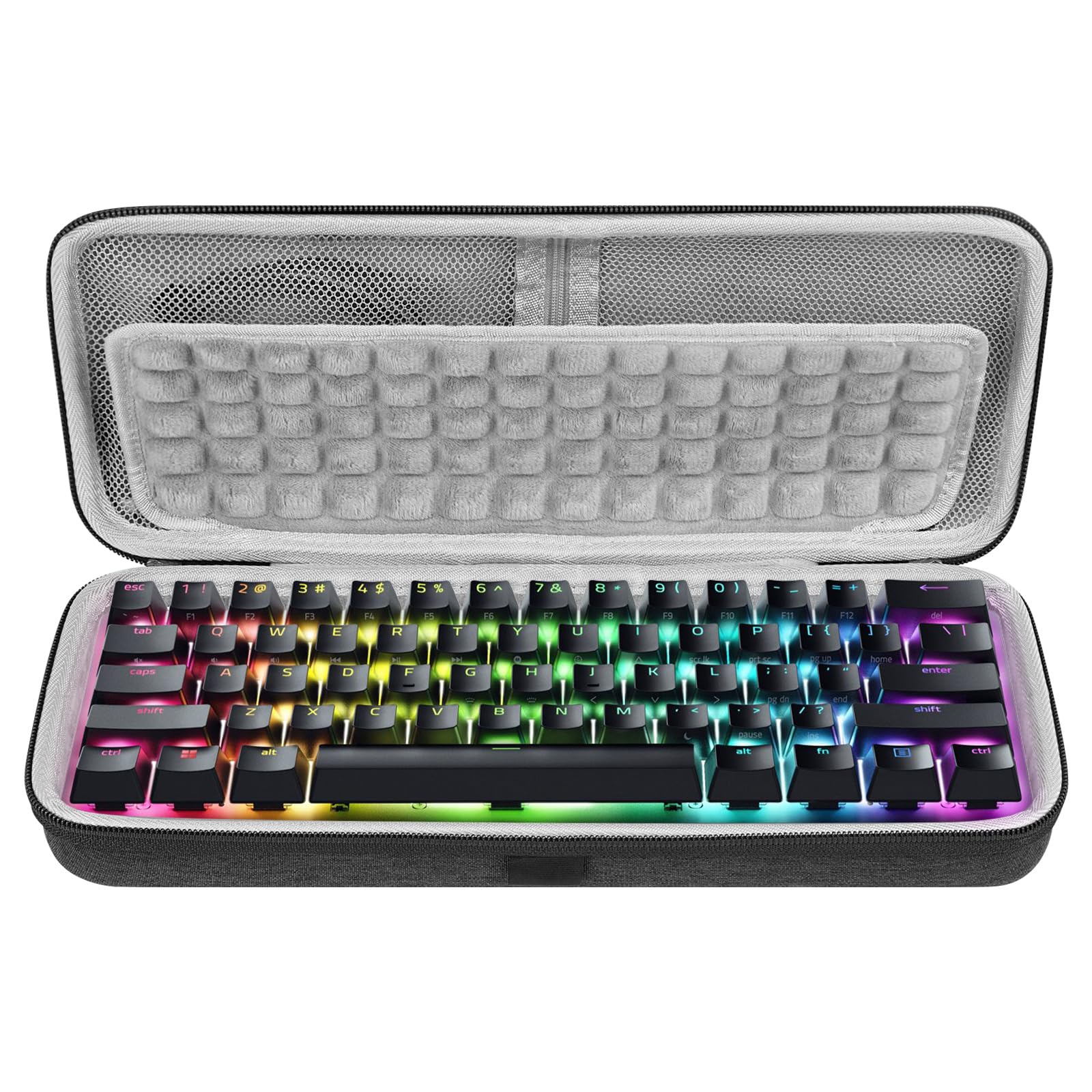 GEEKRIA 60% Compact Keyboard Case, Hard Shell Travel Carrying Bag for 61 Keys Computer Keyboard