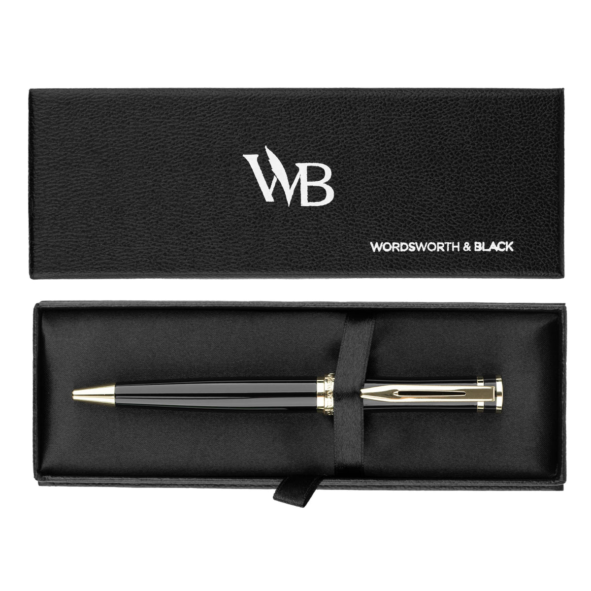 Wordsworth & Black Luxury Refillable Ballpoint Pen Set for Writing, Black