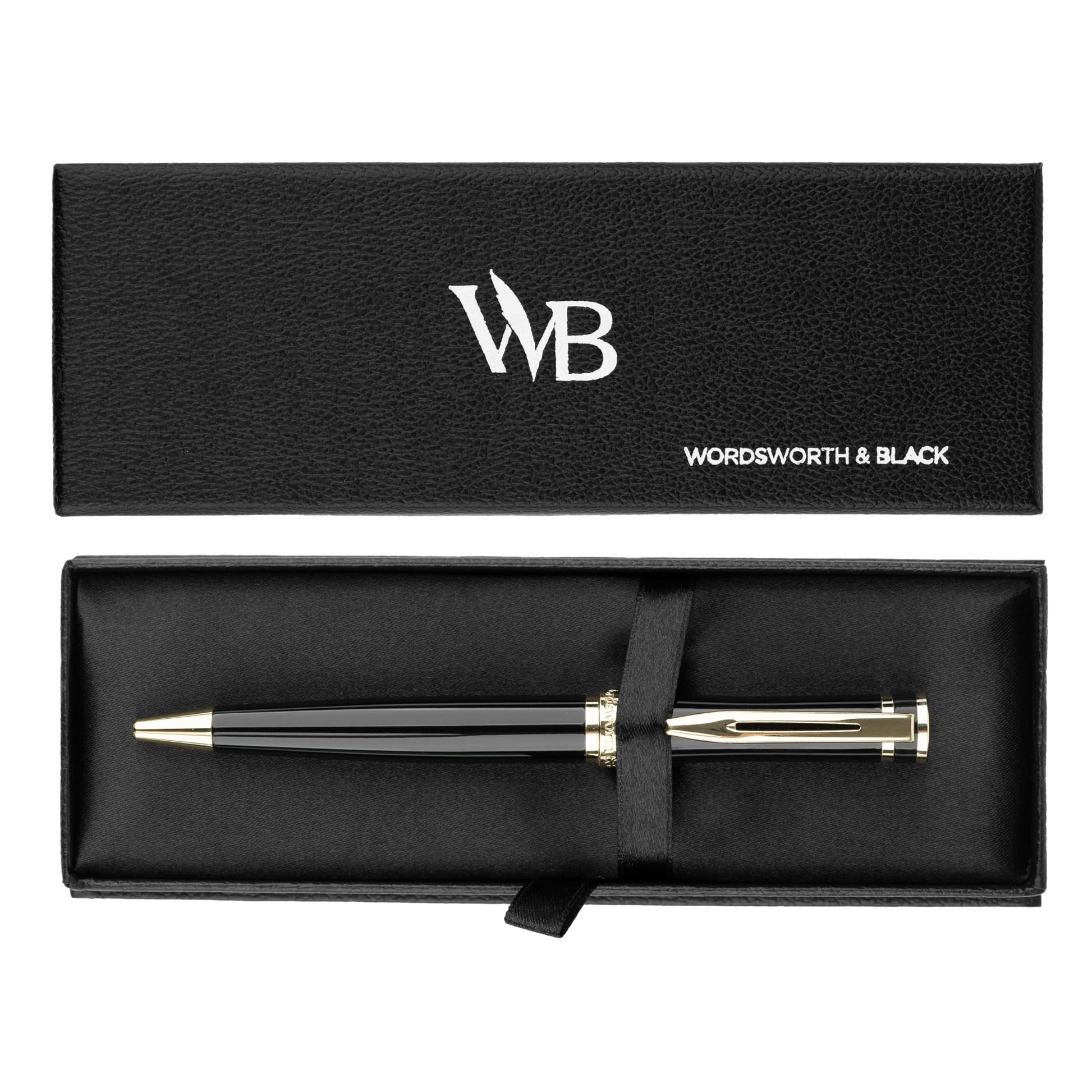 Wordsworth & Black Luxury Refillable Ballpoint Pen Set for Writing, Black