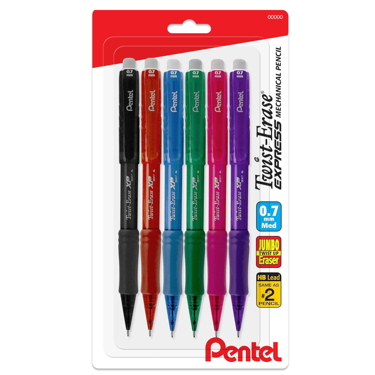Pentel Twist Erase EXPRESS 0.7mm Mechanical Pencils - Pack of 6