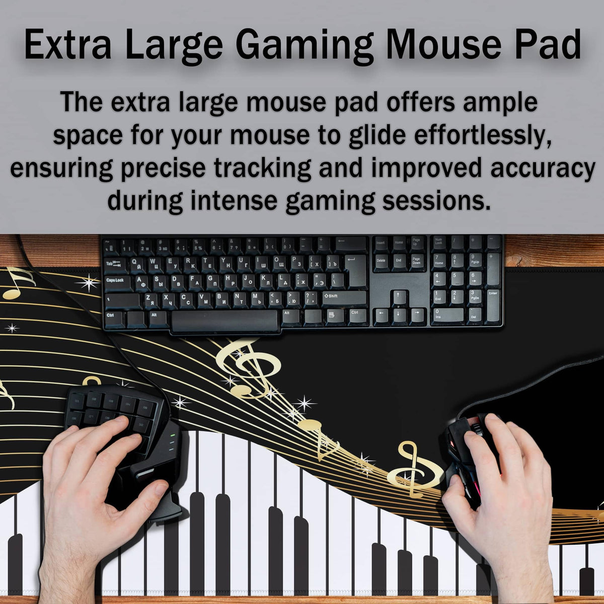 Samgula Large Mousepad Music Notes Keyboard Pad Large Gaming Mouse Pads XXL Mouse Pad Gaming