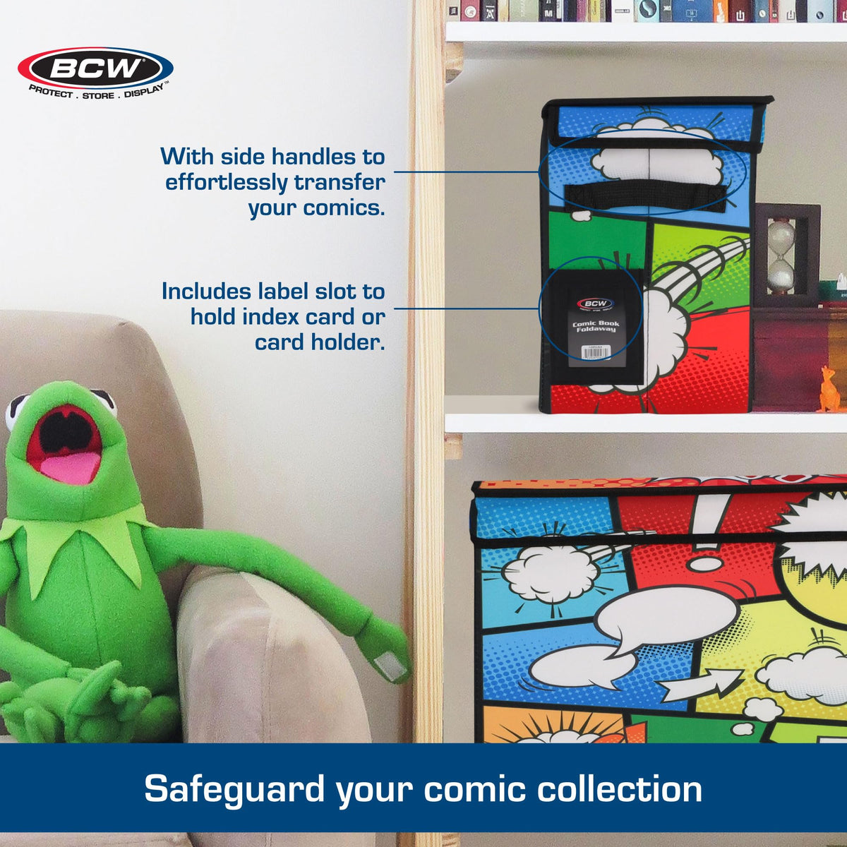 BCW Comic Foldaway | Collapsible Comic Book Storage Tote for 125-150 Comic Books | Foldable Box for