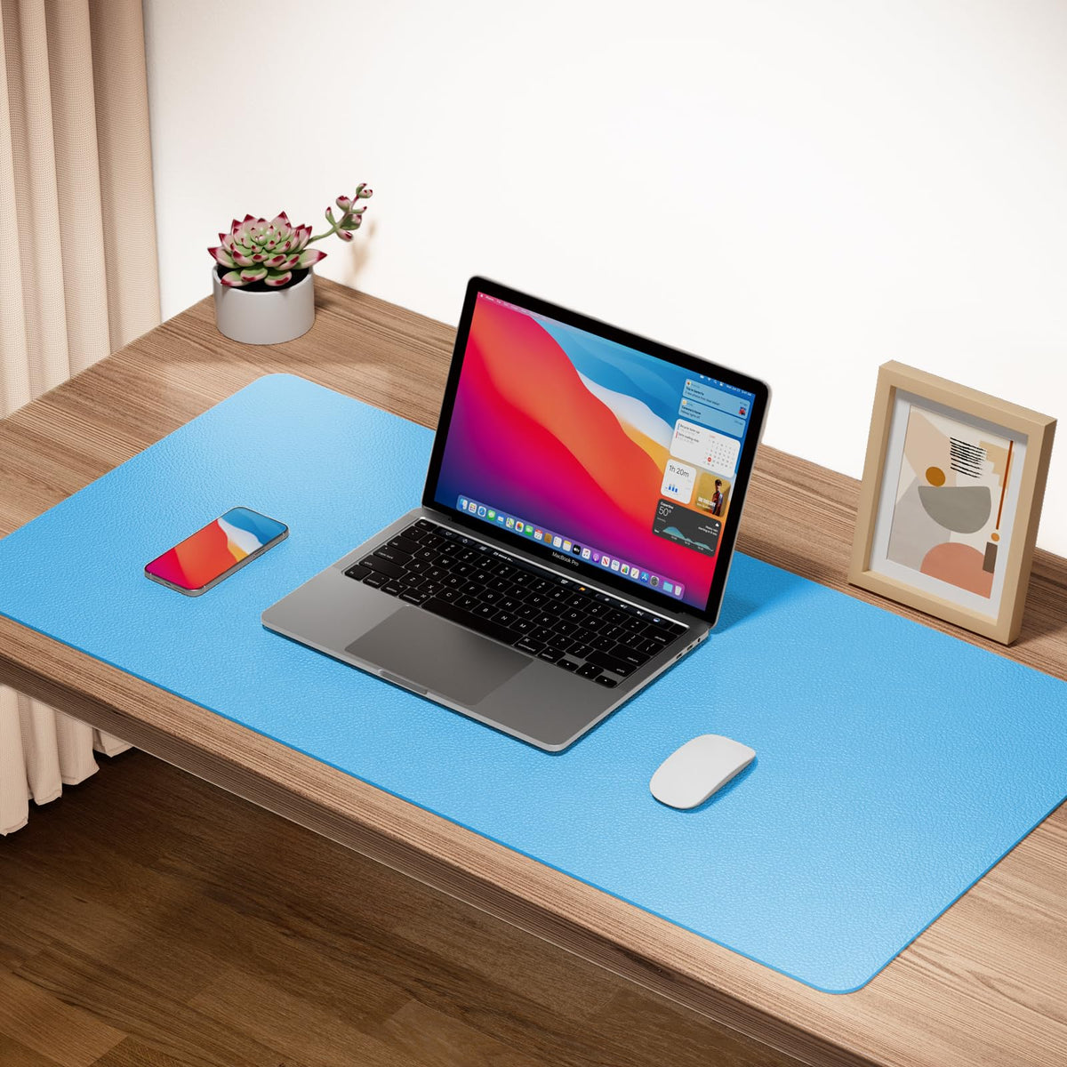 Boutilon Leather Desk Pad Protector,Non-Slip Mouse Pad,Laptop Desk Pad,Office Mouse Mat,Waterproof
