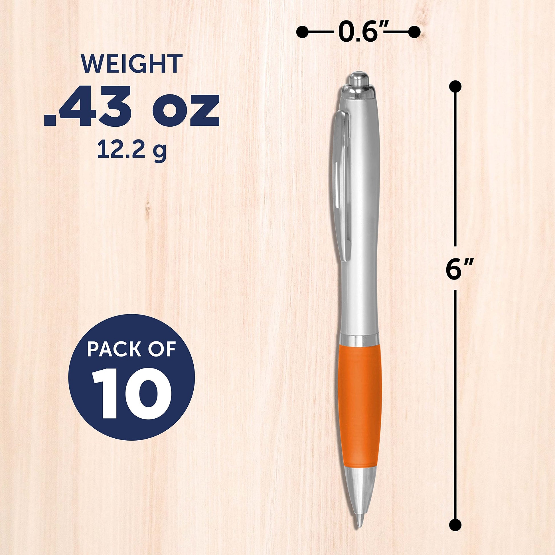 Personalized Ballpoint Pens with Rubber Grip and Black Ink, Pack of 10 by DISCOUNT PROMOS
