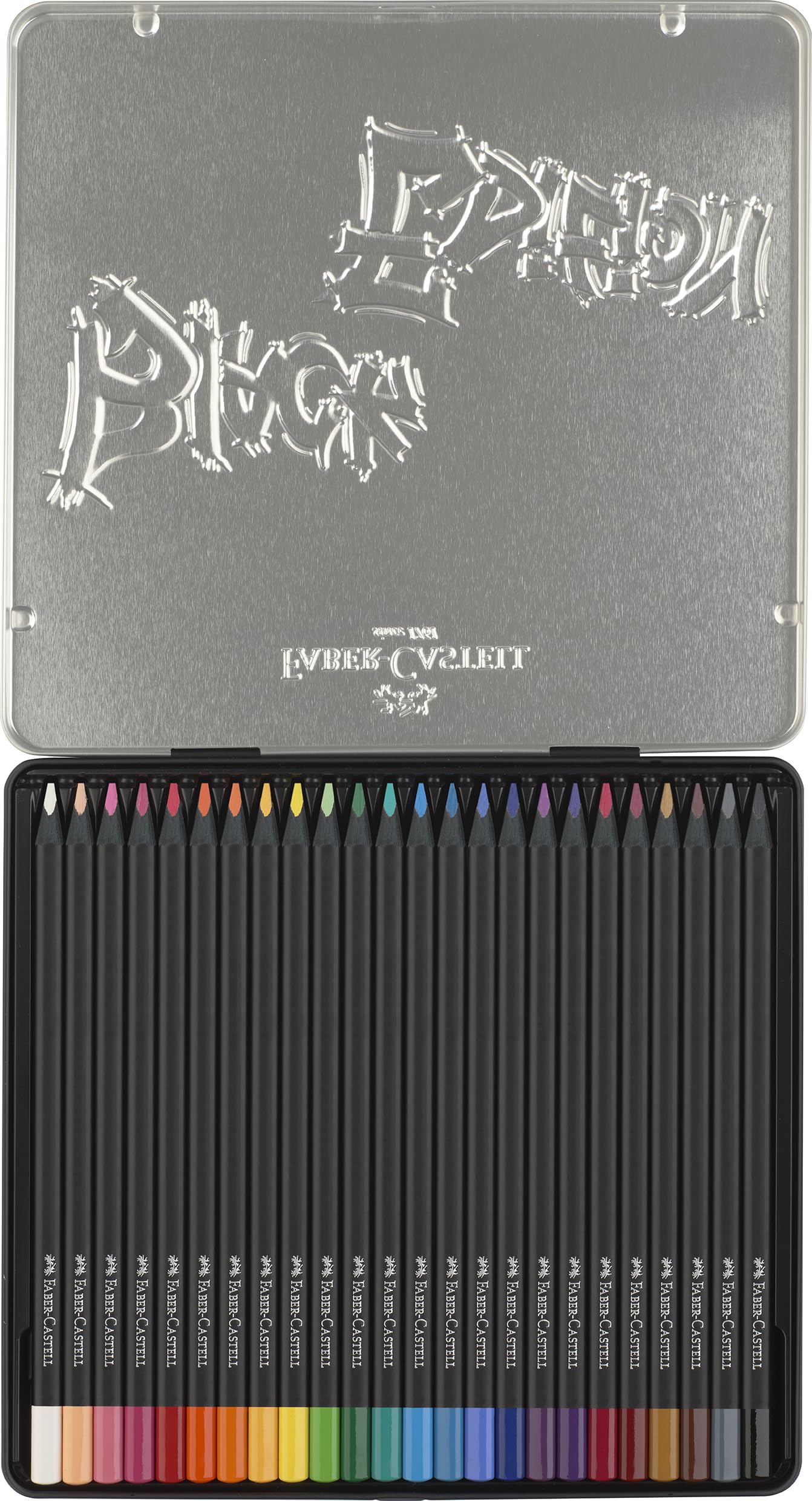 Faber-Castell Colouring Pencils Black Edition, tin of 24 tin of 12