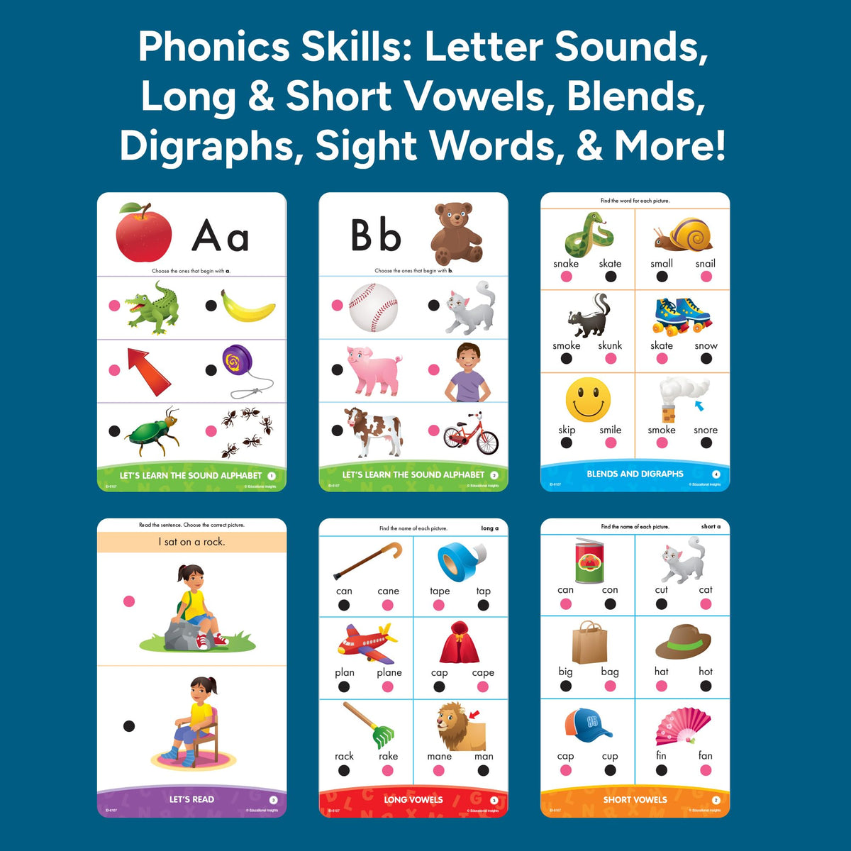 Educational Insights Hot Dots Phonics Fun Set - Preschool and Kindergarten Flash Cards Compatible