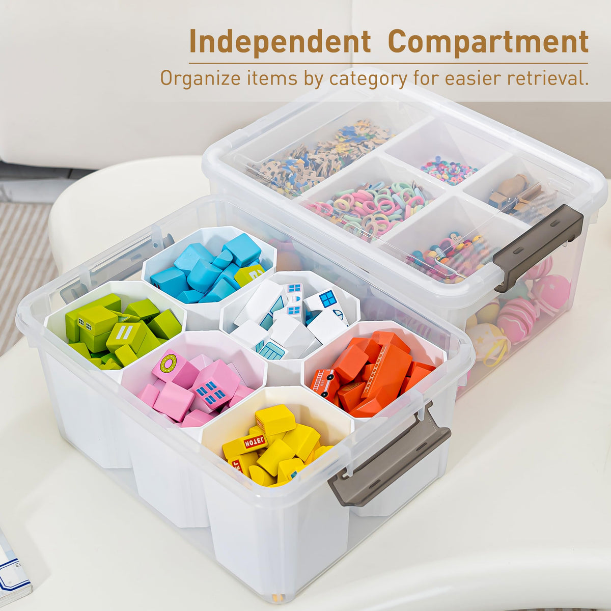 Citylife 17QT 4Packs Clear Craft Organizers and Storage Bins with Lids